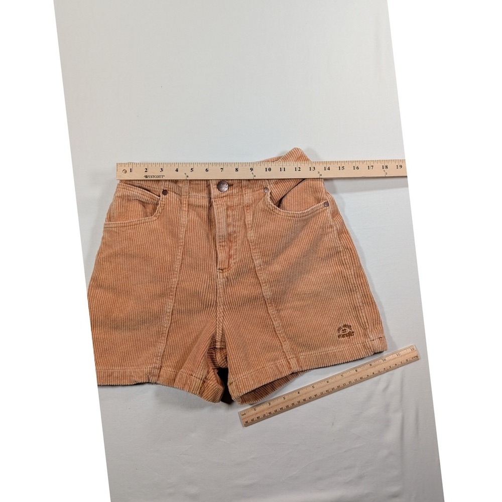 Billabong x Wrangler Womens Corduroy Shorts Peach High Waisted Size 28 - Picture 5 of 6